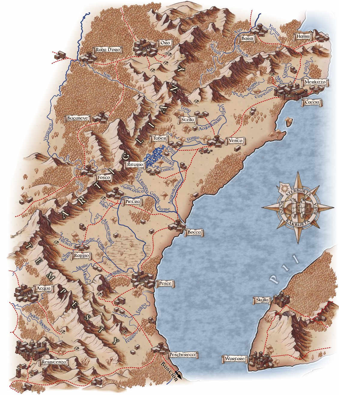 Mapa: Amfia, rufowe wybrzeże; Pil (LapRPG)